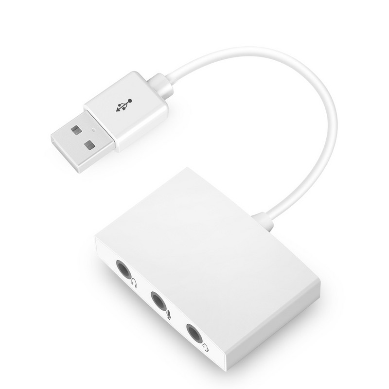 Vanjska USB zvučna kartica 7.1 adapter 3,5 mm 3 u 1 utičnica HD stereo slušalice mikrofon audio adapter 30 CM USB priključni kabel