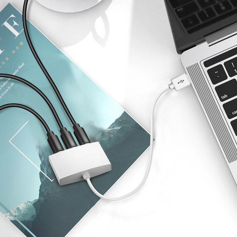 Vanjska USB zvučna kartica 7.1 adapter 3,5 mm 3 u 1 utičnica HD stereo slušalice mikrofon audio adapter 30 CM USB priključni kabel