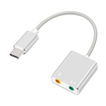 USB Type-C Εξωτερικός προσαρμογέας κάρτας ήχου Κάρτα ήχου USB-C σε υποδοχή 3,5 mm Μικρόφωνο ακουστικών για φορητό υπολογιστή Macbook Pro