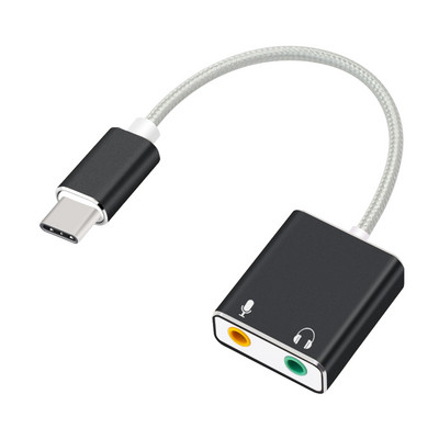 USB Tip C Tip-C Adapter za vanjsku zvučnu karticu Audio kartica USB-C na priključak 3,5 mm Slušalica Mikrofon za prijenosno računalo Macbook Pro
