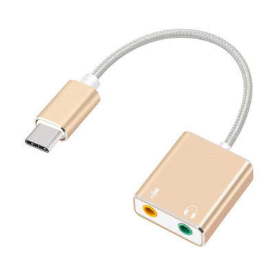 USB Tip C Tip-C Adapter za vanjsku zvučnu karticu Audio kartica USB-C na priključak 3,5 mm Slušalica Mikrofon za prijenosno računalo Macbook Pro