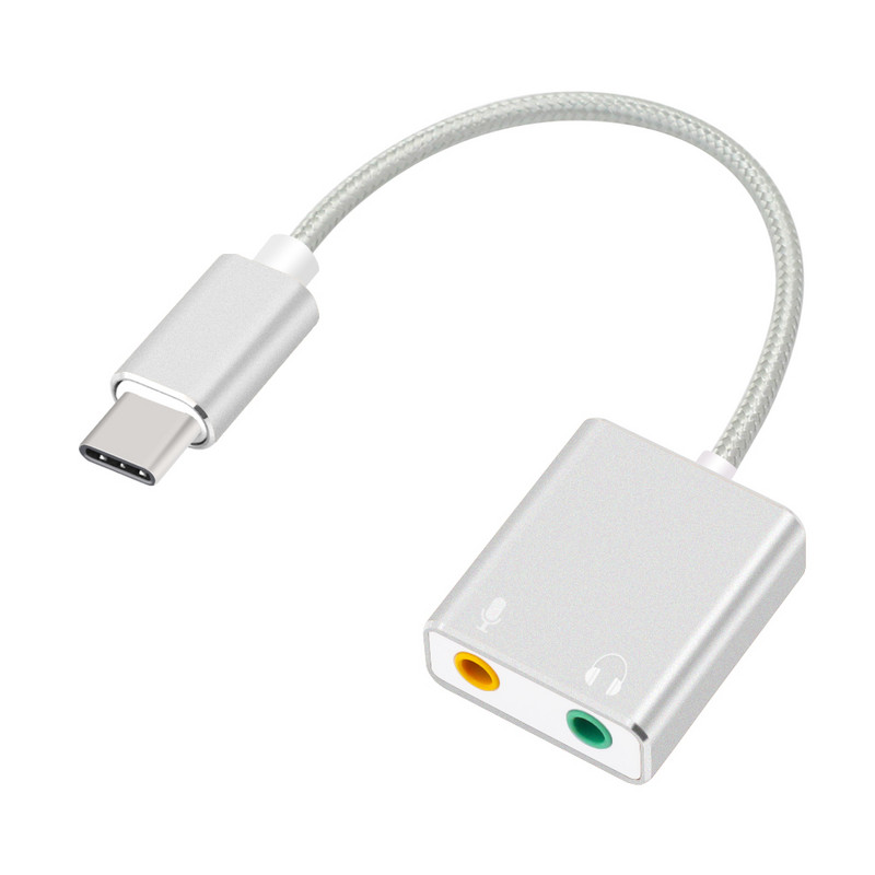 USB Tip C Tip-C Adapter za vanjsku zvučnu karticu Audio kartica USB-C na priključak 3,5 mm Slušalica Mikrofon za prijenosno računalo Macbook Pro