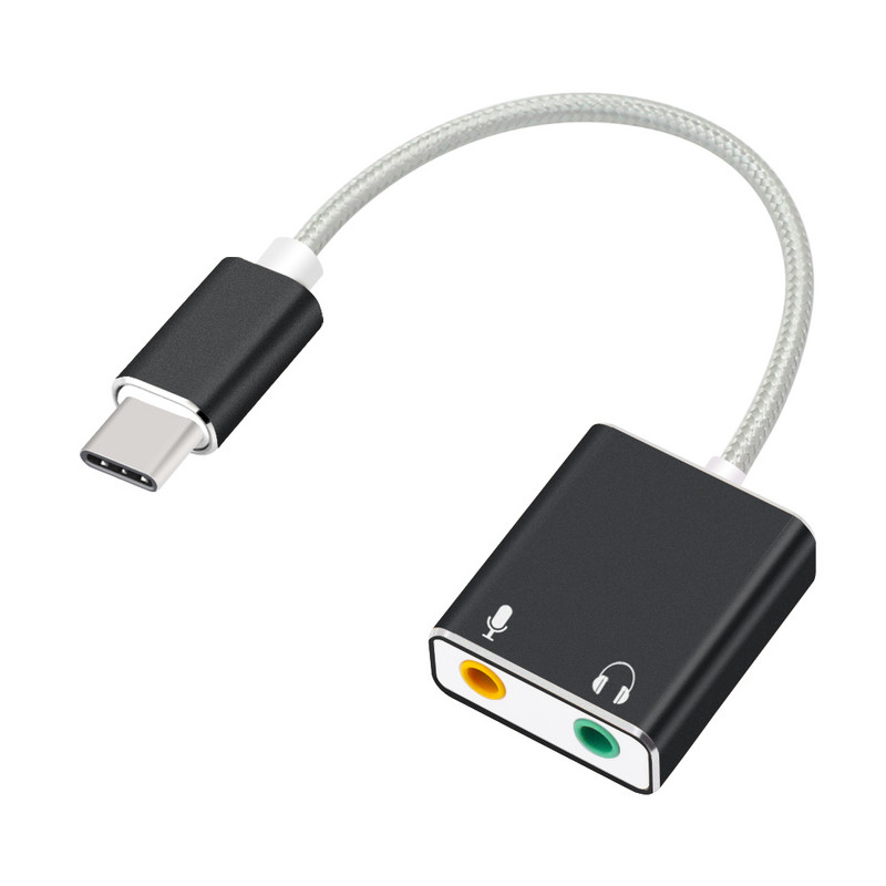 USB Tip C Tip-C Adapter za vanjsku zvučnu karticu Audio kartica USB-C na priključak 3,5 mm Slušalica Mikrofon za prijenosno računalo Macbook Pro