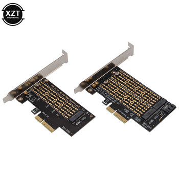 PCIE към M2/M.2 адаптер Добавена карта SATA M.2 SSD PCIE адаптер NVME/M2 PCIE3.0 адаптер NGFF SSD M2 към SATA PCI-E карта M ключ +B ключ