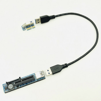 Добавена карта PCI Express USB 3.0 адаптер Raiser Extender PCIE Riser карта USB 3.0 PCI-E SATA PCI E Riser PCI Express X1 към X4 слот