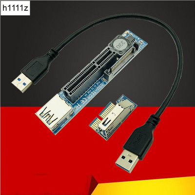 Добавена карта PCI Express USB 3.0 адаптер Raiser Extender PCIE Riser карта USB 3.0 PCI-E SATA PCI E Riser PCI Express X1 към X4 слот