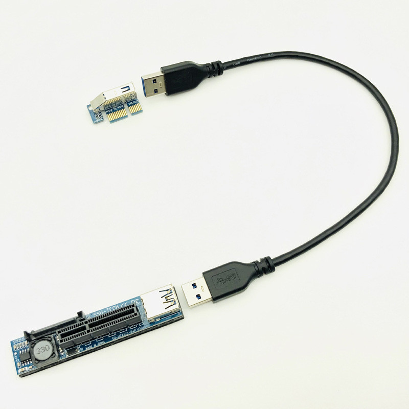 Adaugă pe card Adaptor PCI Express USB 3.0 Raiser Extender PCIE Riser Card USB 3.0 PCI-E SATA PCI E Riser PCI Express X1 la X4 Slot