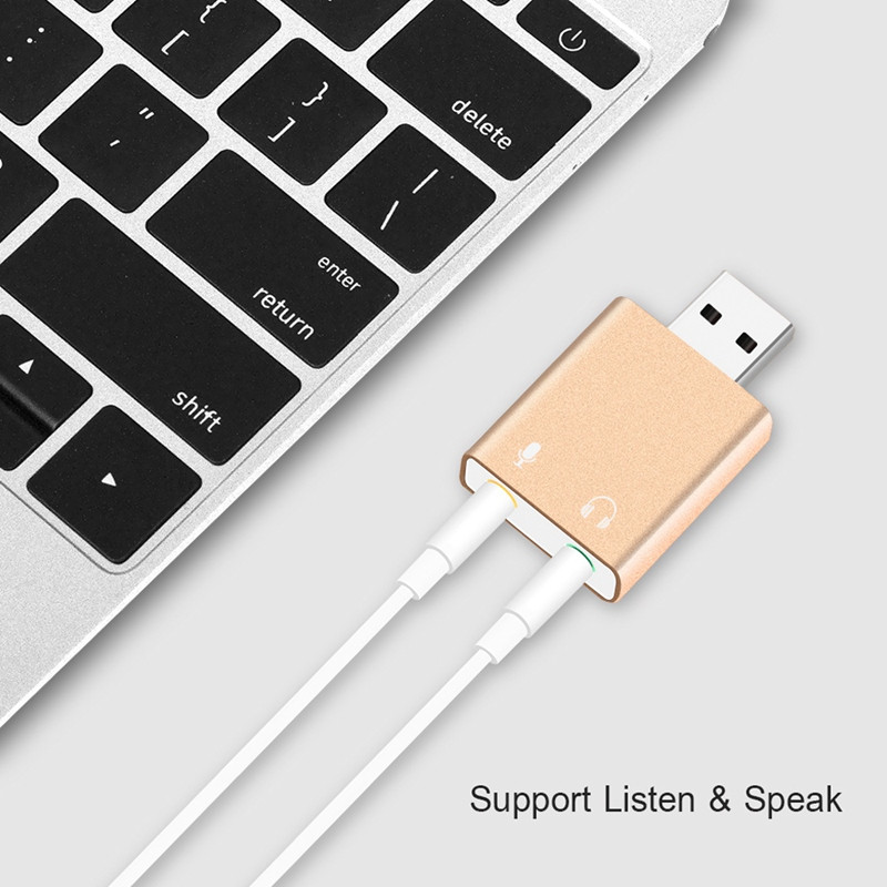 USB hangkártya 7.1 külső USB-csatlakozó 3,5 mm-es fejhallgató adapter sztereó audio mikrofon hangkártya PC számítógéphez laptophoz