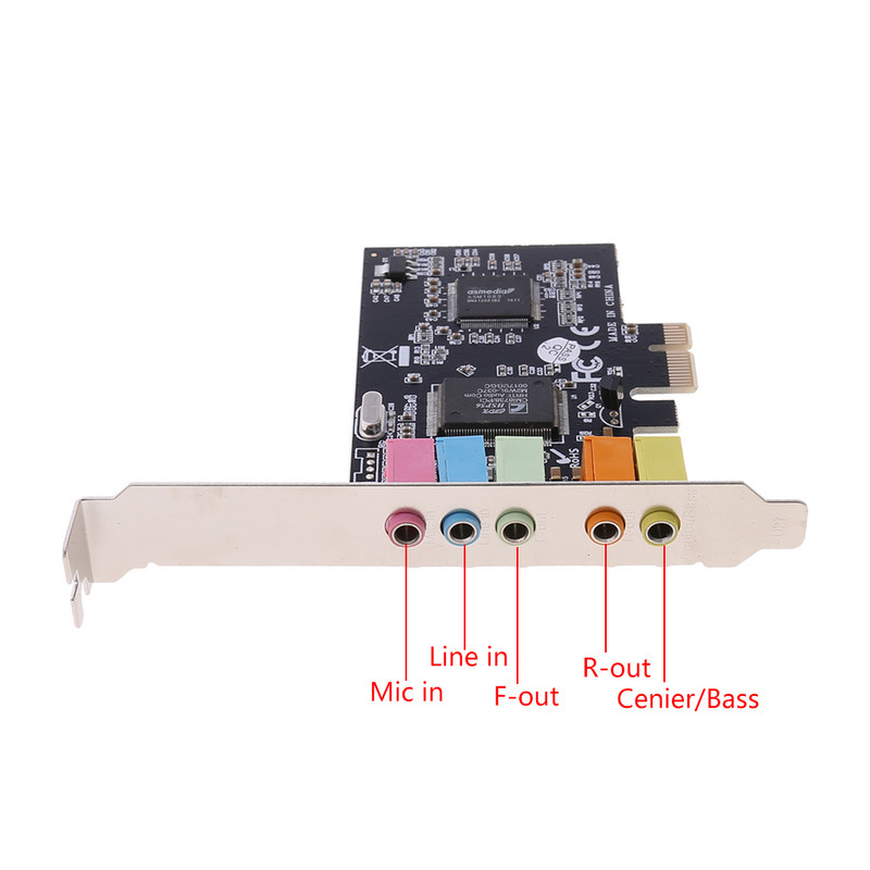 Placă de sunet digitală PCI-E 5.1 Condensatori solizi CMI8738 Chipset + Barieră
