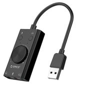 ORICO SC2 vanjska USB zvučna kartica, podesiva glasnoća s 3 priključka, mikrofon, slušalice, audio kartica, adapter za PC, vanjska zvučna kartica
