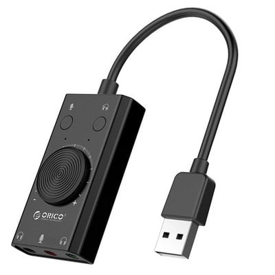 ORICO SC2 Εξωτερική κάρτα ήχου USB Ρυθμιζόμενη ένταση ήχου μικροφώνου 3 θυρών Προσαρμογέας κάρτας ήχου για PC Εξωτερική κάρτα ήχου