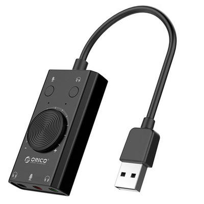 ORICO SC2 vanjska USB zvučna kartica, podesiva glasnoća s 3 priključka, mikrofon, slušalice, audio kartica, adapter za PC, vanjska zvučna kartica