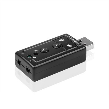 Виртуална 7.1-канална звукова карта Външен USB 2.0 Аудио Микрофон Адаптер за високоговорител Микрофон Стерео 3,5 мм жак Звукова карта за слушалки