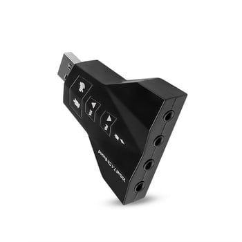 kebidu External Virtual 7.1 USB 3D Sound Card Audio Adapter Μετατροπέας καναλιών Φορητός υπολογιστής για Macbook Δύο MIC / ακουστικά