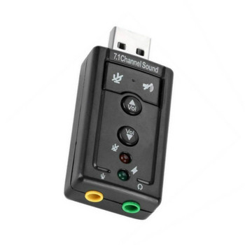 НОВА 7.1 звукова карта 3D стерео USB аудио адаптер към жак 3,5 мм външна звукова карта за лаптоп с Windows XP/2000/Vista/7