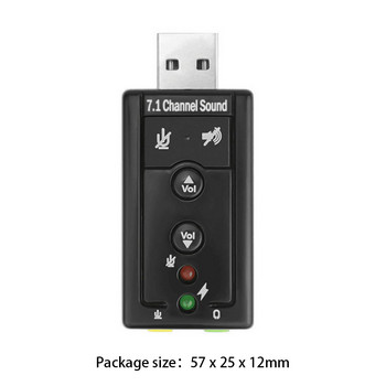 ΝΕΑ 7.1 κάρτα ήχου 3D στερεοφωνικός προσαρμογέας ήχου USB σε υποδοχή εξωτερικής κάρτας ήχου 3,5 mm για φορητό υπολογιστή Windows XP/2000/Vista/7