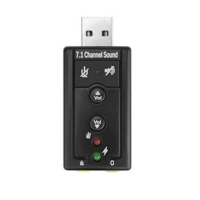 NAUJA 7.1 garso plokštė 3D stereo USB garso adapteris prie 3,5 mm išorinės garso plokštės, skirtas Windows XP/2000/Vista/7 nešiojamam kompiuteriui