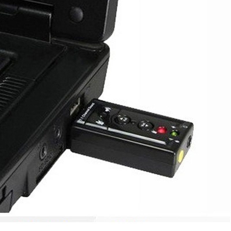 NAUJA 7.1 garso plokštė 3D stereo USB garso adapteris prie 3,5 mm išorinės garso plokštės, skirtas Windows XP/2000/Vista/7 nešiojamam kompiuteriui