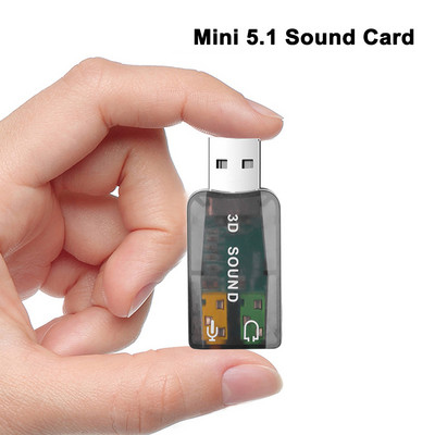 Kaasaskantav väline USB 2.0 kuni 3,5 mm mikrofon 5.1 helikaart kõrvaklappide pesa Stereo 3D heliadapteri kõlari liides sülearvuti jaoks