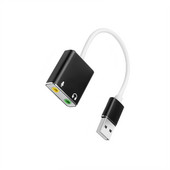 Išorinė USB garso plokštė USB iki 3,5 mm lizdo USB garso adapterio ausinių mikrofonas, skirtas Macbook kompiuteriui nešiojamam kompiuteriui