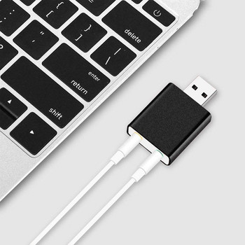 Εξωτερική κάρτα ήχου USB USB σε 3,5 mm υποδοχή USB προσαρμογέα ήχου Μικρόφωνο ακουστικών για φορητό υπολογιστή Macbook