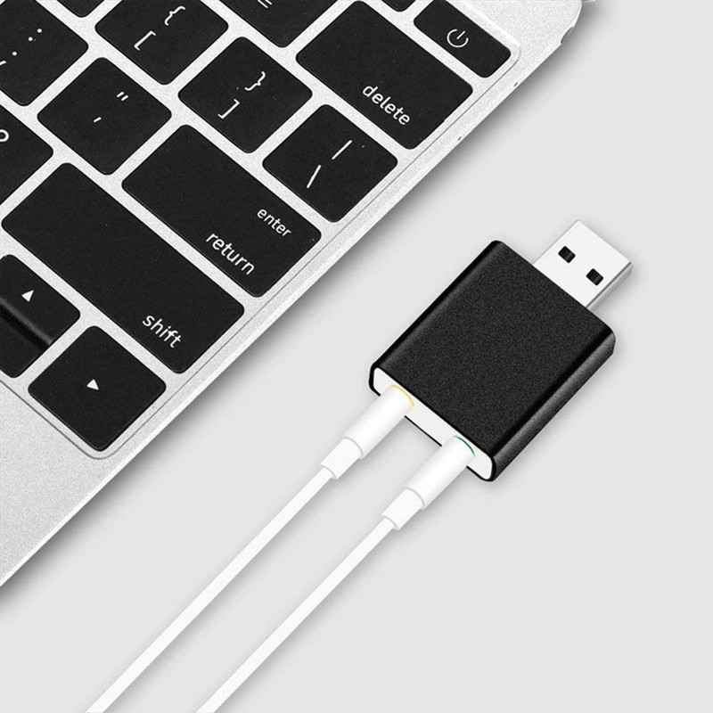 Išorinė USB garso plokštė USB iki 3,5 mm lizdo USB garso adapterio ausinių mikrofonas, skirtas Macbook kompiuteriui nešiojamam kompiuteriui