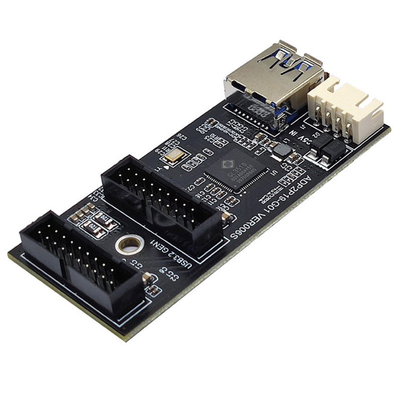 USB3.2 elülső GEN1 19PIN-ből kettős 19PIN-es adapterbővítőkártya A-KULCS SATA 15PIN-4PIN-kábellel