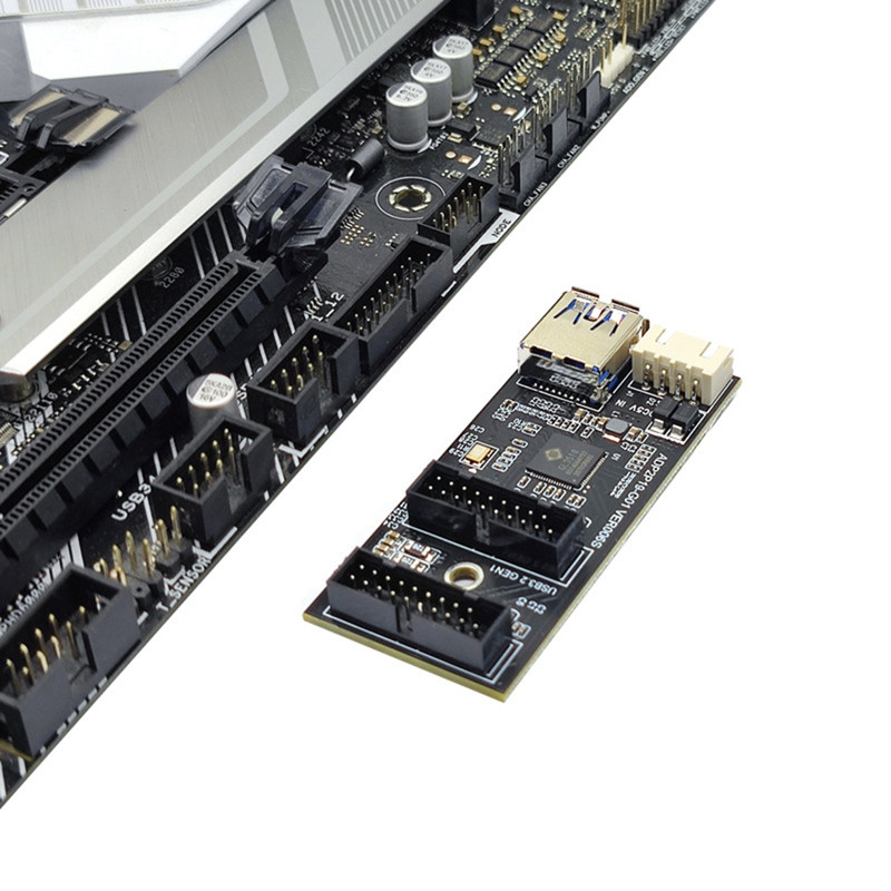 USB3.2 elülső GEN1 19PIN-ből kettős 19PIN-es adapterbővítőkártya A-KULCS SATA 15PIN-4PIN-kábellel