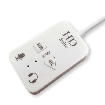 Εικονική κάρτα ήχου HD 7.1 καναλιών 2 σε 1 Εξωτερικό καλώδιο USB 3,5 mm με ανεξάρτητα κουμπιά Στερεοφωνικά ακουστικά Προσαρμογέας ήχου μικροφώνου