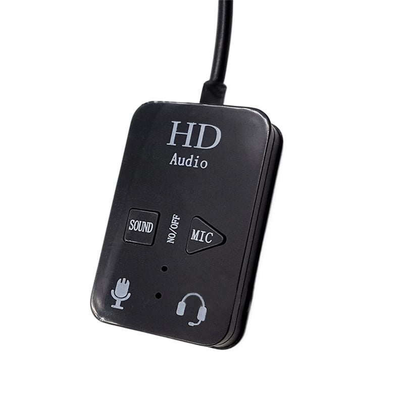 Placă de sunet HD virtuală 2 în 1 cu 7,1 canale Cablu USB extern de 3,5 mm cu butoane independente Căști stereo Adaptor audio pentru microfon