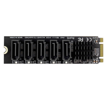 M.2 NGFF B-Key Sata към SATA 5-портова разширителна карта 6Gbps разширителна карта JMB575 Поддръжка на чипсет SSD и HDD