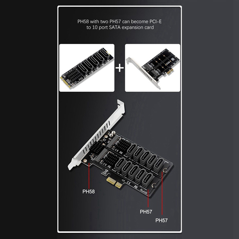 M.2 NGFF B-Key Sata to SATA 5 Port Expansion Card 6Gbps Expansion Card JMB575 Chipset Suport SSD și HDD
