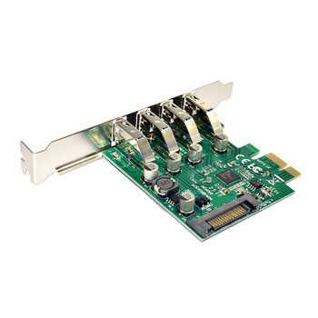 PCI-E USB 3.0 адаптерна карта SATA захранващ конектор с 4 x USB порта PCI Express контролер за разширение 5Gbps за настолен компютър