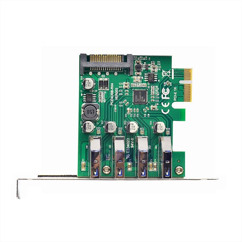 Κάρτα προσαρμογέα PCI-E USB 3.0 SATA Power Connector με 4 x θύρες USB Ελεγκτής επέκτασης PCI Express 5 Gbps για επιτραπέζιους υπολογιστές