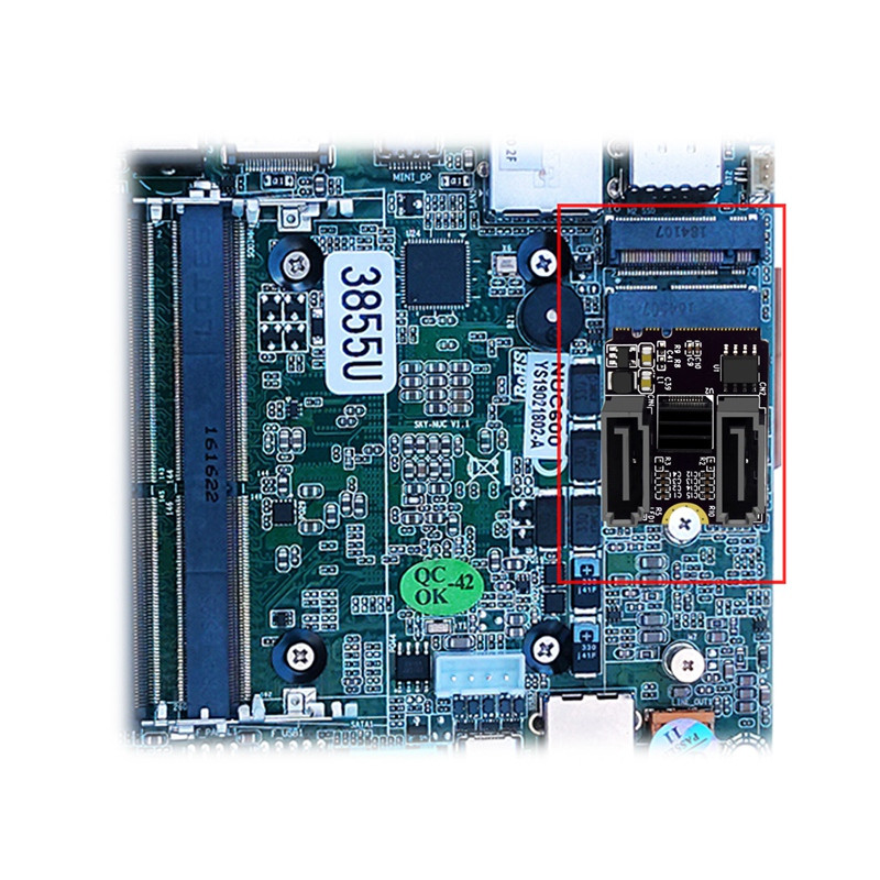 Κάρτα επέκτασης M2 σε SATA3.0 KEY A + E WIFI M.2 To SATA Κάρτα προσαρμογέα σκληρού δίσκου χωρίς εγκατάσταση προγράμματος οδήγησης Τσιπ JMB582