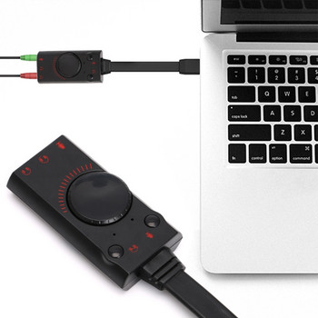 Външна USB звукова карта 3,5 мм адаптер за слушалки и микрофон за лаптоп Windows OS Linux