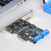 USB 3.0 PCI Express išplėtimo modulis priekinis PCI-E iki 19/20 kontaktų antraštės adapteris Nešiojamas išorinės išplėtimo plokštės adapteris