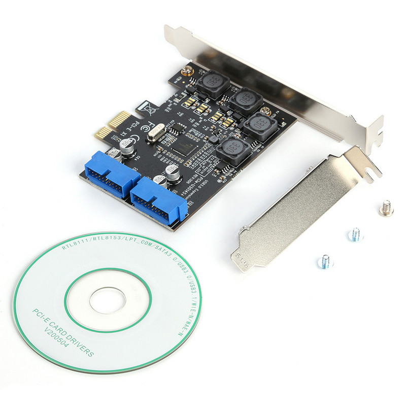 USB 3.0 PCI Express išplėtimo modulis priekinis PCI-E iki 19/20 kontaktų antraštės adapteris Nešiojamas išorinės išplėtimo plokštės adapteris