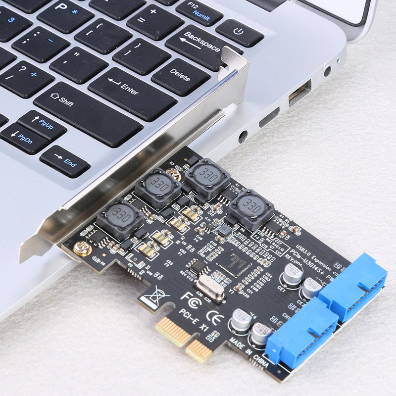 USB 3.0 PCI Express išplėtimo modulis priekinis PCI-E iki 19/20 kontaktų antraštės adapteris Nešiojamas išorinės išplėtimo plokštės adapteris