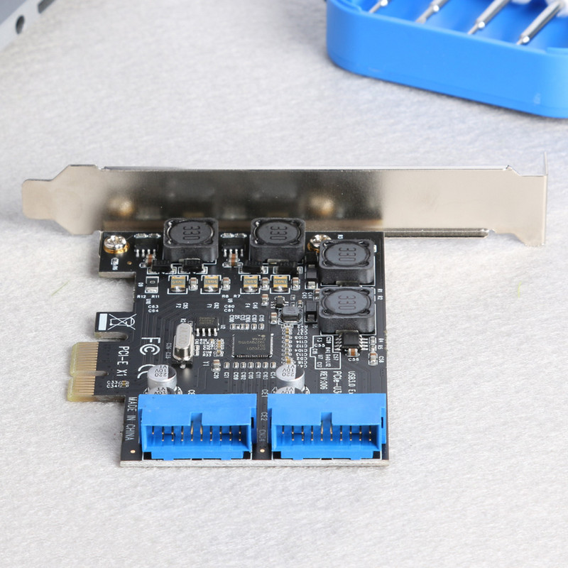 USB 3.0 PCI Express išplėtimo modulis priekinis PCI-E iki 19/20 kontaktų antraštės adapteris Nešiojamas išorinės išplėtimo plokštės adapteris
