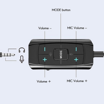 Προσαρμογέας κάρτας ήχου USB 7.1 καναλιών Εξωτερικός προσαρμογέας Στερεοφωνικός μετατροπέας κάρτας ήχου 3,5 mm Υποδοχή μικροφώνου AUX για παιχνίδι