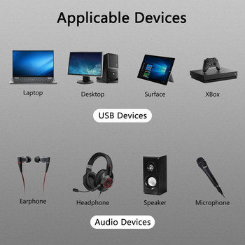 Mini USB 2.0 3.5mm Mic 5.1 Ακουστικά Jack Stereo 3D Sound Card Speaker Interface Adapter Audio Interface Μουσικό βίντεο για υπολογιστή