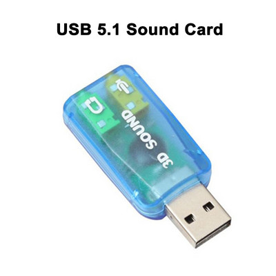 Mini USB 2.0 3.5 mm Mikrofon 5.1 Utičnica za slušalice Stereo 3D zvučna kartica Zvučnik Audio adapter Sučelje Glazba Video Za PC