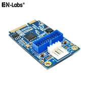 Mini PCIe 20 Pin USB 3.0 alaplap fejléc csatlakozó adapter kártya, Mini PCI-e 2 port USB3 bővítő SATA, Molex 4 Pin táp