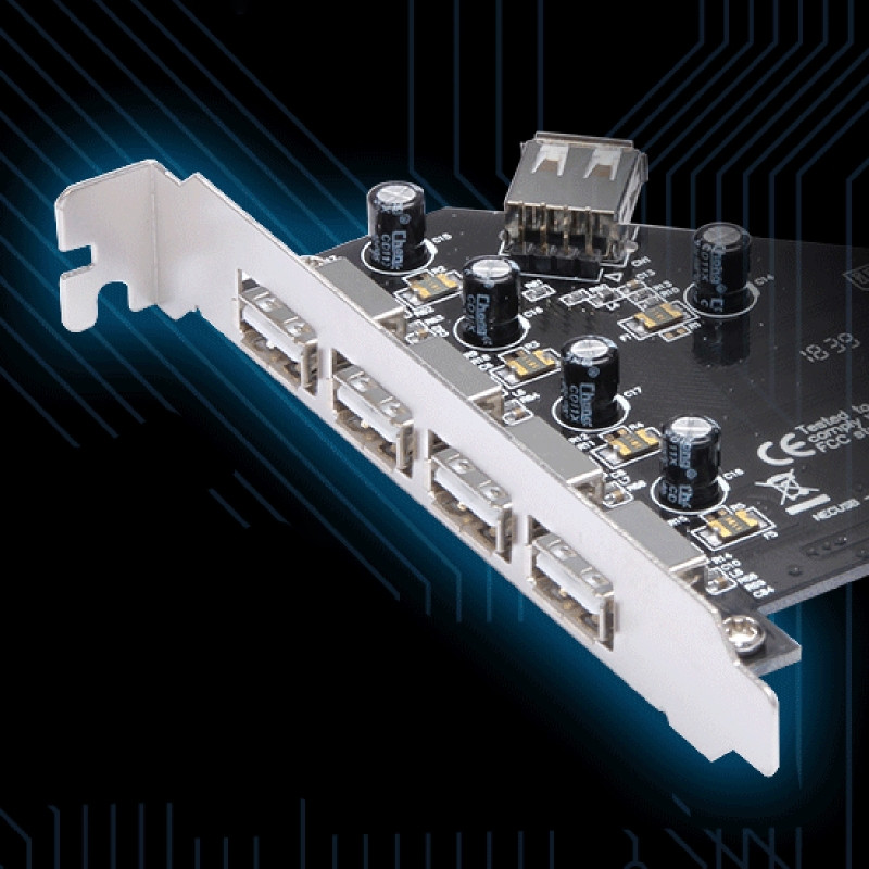 J0PB 5 portos PCI USB kártyaadapter - PCI-USB 2.0 vezérlőadapter PCI-USB bővítőkártya NEC 720101 nagy sebességű