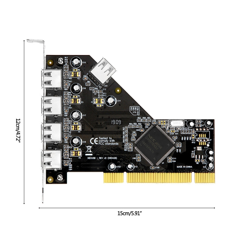 J0PB 5 portos PCI USB kártyaadapter - PCI-USB 2.0 vezérlőadapter PCI-USB bővítőkártya NEC 720101 nagy sebességű