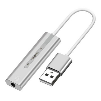 2 σε 1 USB 3.1 USB 3.0 Τύπος C Εξωτερική κάρτα ήχου USB -C σε 3,5 mm Jack Audio Microphone Adapter ακουστικών για Macbook PC Laptop