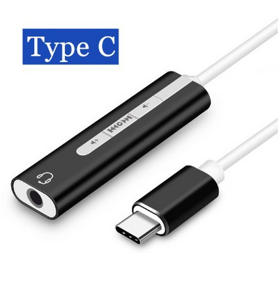 2 viename USB 3.1 USB 3.0 C tipo išorinė garso plokštė USB -C iki 3,5 mm lizdo garso mikrofono ausinių adapteris, skirtas Macbook PC nešiojamam kompiuteriui