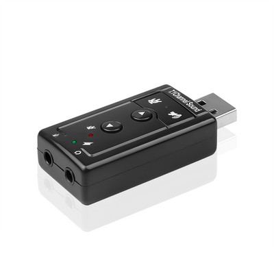 Εικονική κάρτα ήχου 7.1 καναλιών εξωτερική USB 2.0 Προσαρμογέας ήχου μικροφώνου ηχείου Μικρόφωνο Στερεοφωνικό 3,5 mm Jack Headset Κάρτα ήχου