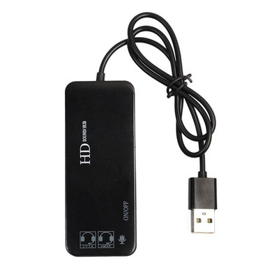 ÚJ-3 portos USB 2.0 hub külső 7.1 csatornás hangkártya fejhallgató mikrofon adapter PC-hez